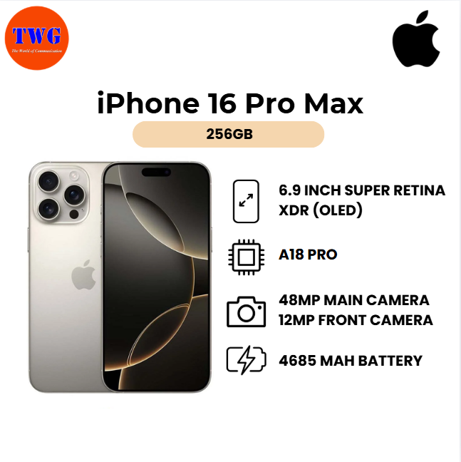 iPhone 16 Pro Max (256GB) DEMO SET, 100% ORIGINAL MALAYSIA