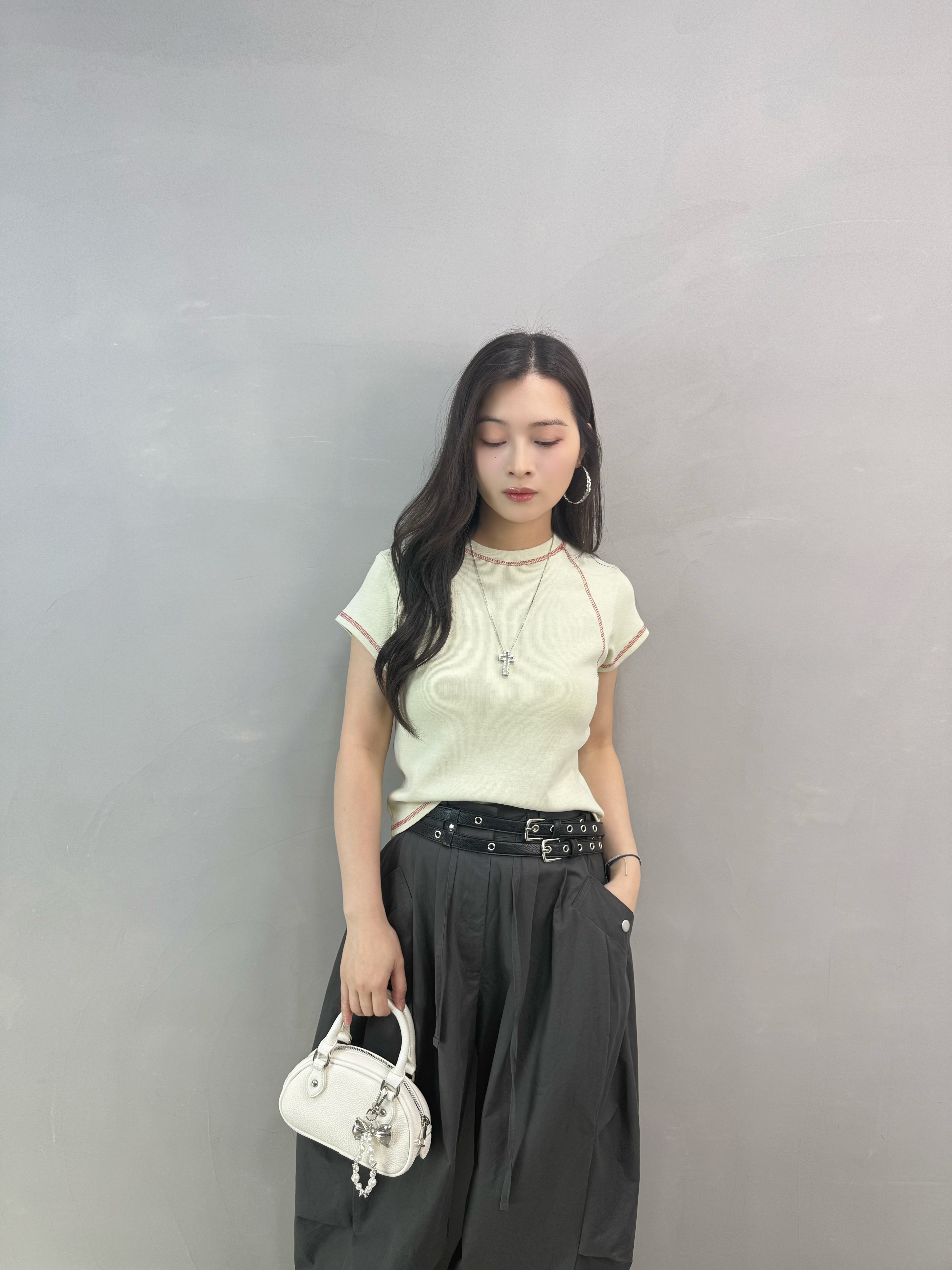 W63 撞色明線Tee