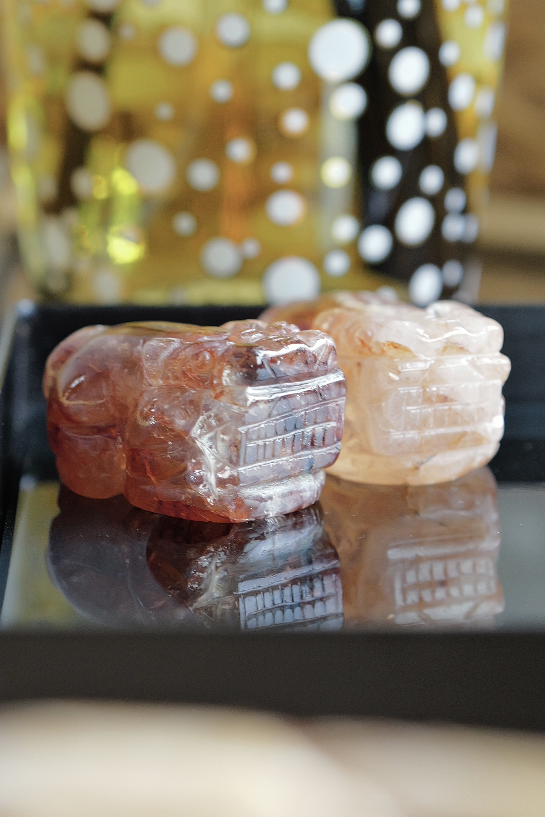 ༒4.2cm+紅膠花金錢貔貅擺件一對༒ PU.1026CJ2G10A-RA18*5FS