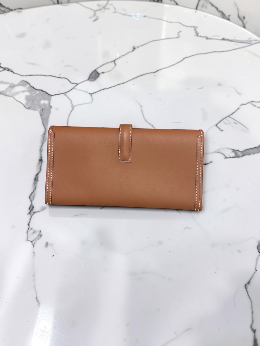 HERMES Jige Elan 29 Stamp U Clutch gold Calfskin 100%Authentic, 99%new ✅box
