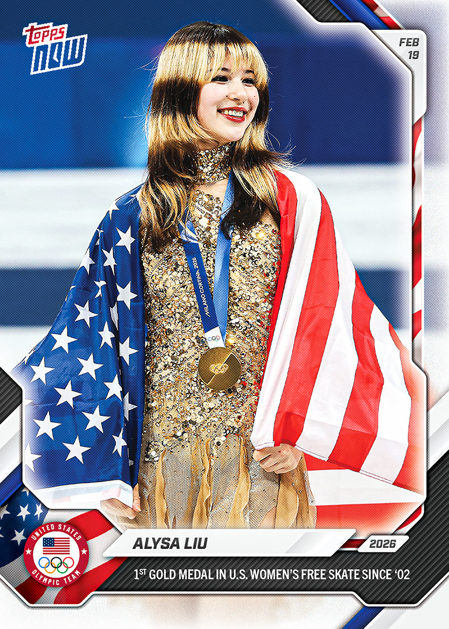 Alysa Liu - 2026 Olympics Topps NOW® #16 冬奧女子花滑金牌卡｜PR 22,654
