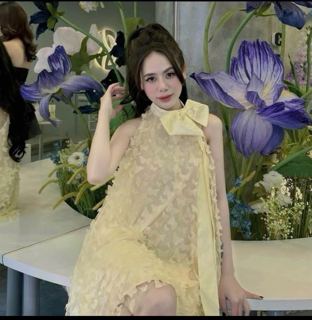 蝴蝶結吊帶連身裙 