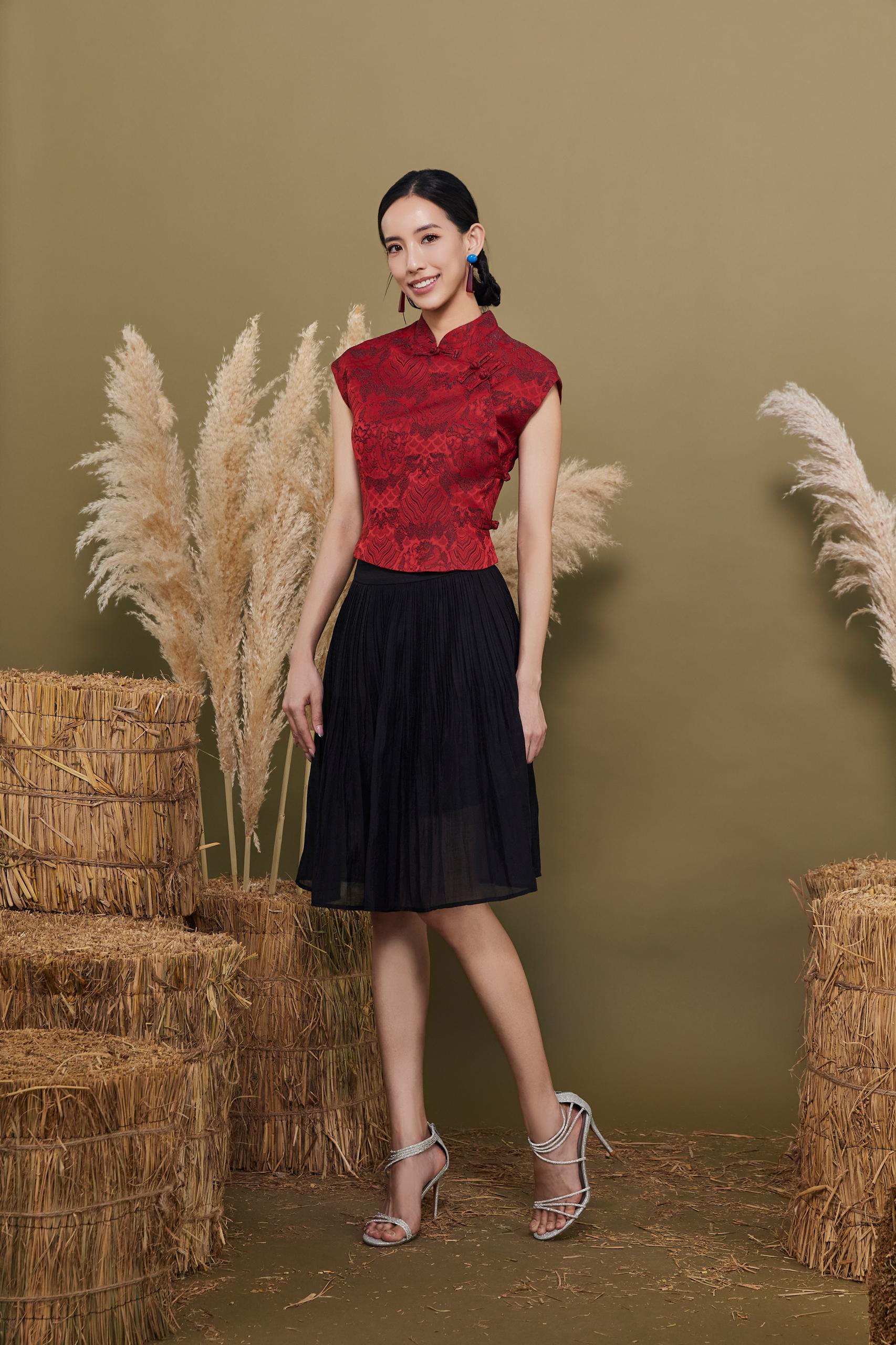 CS1442 MID RISE PLEETS MESH SKIRT