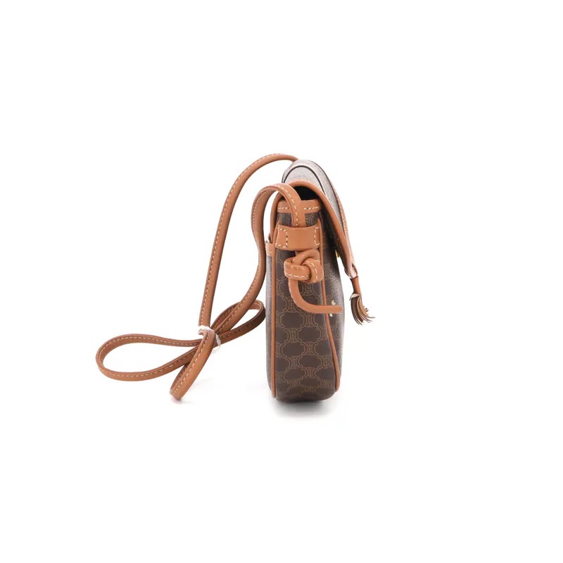 Celine Brown Macadam Shoulder Bag