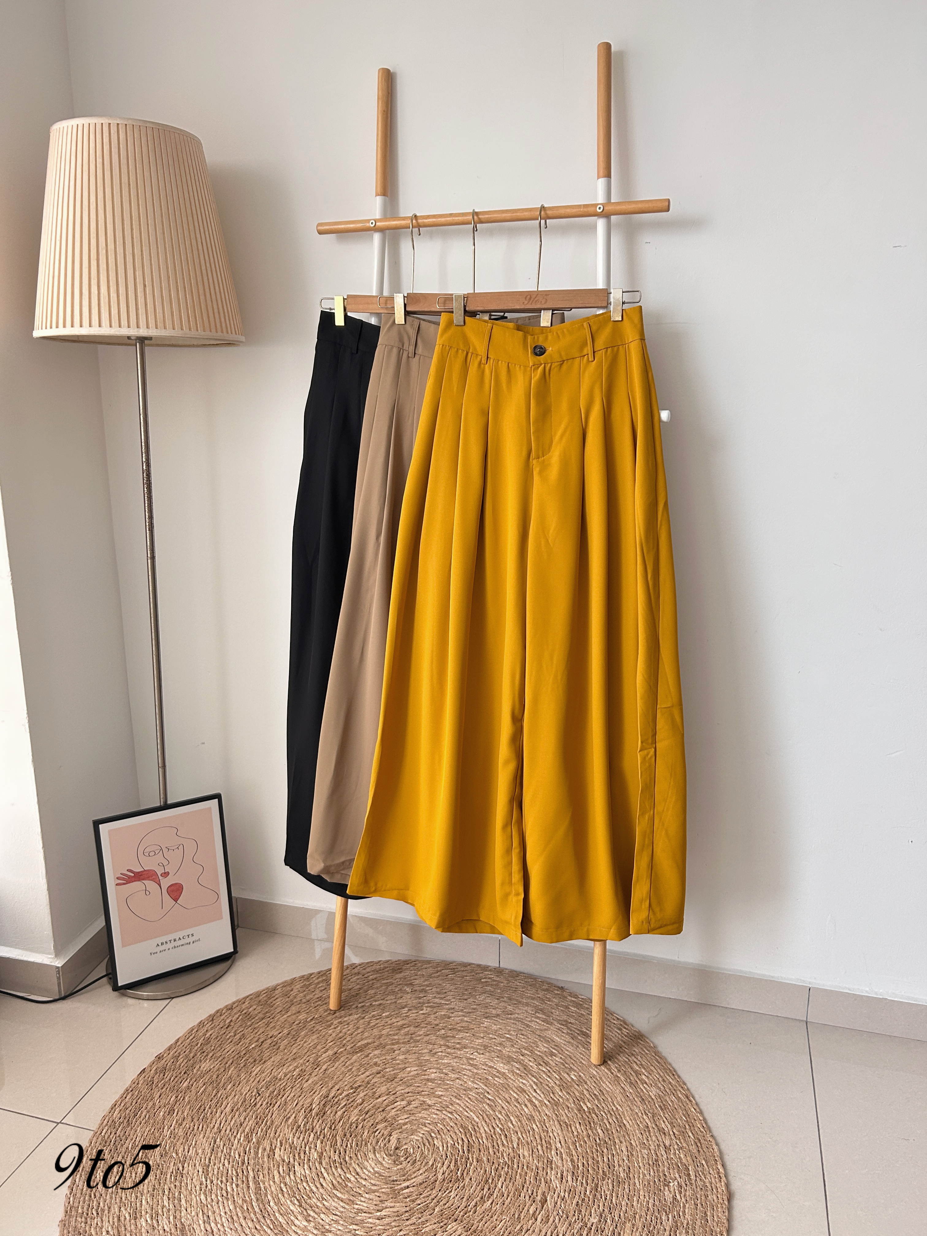 S1822 Wide Leg Long Pants - 3 Colors 