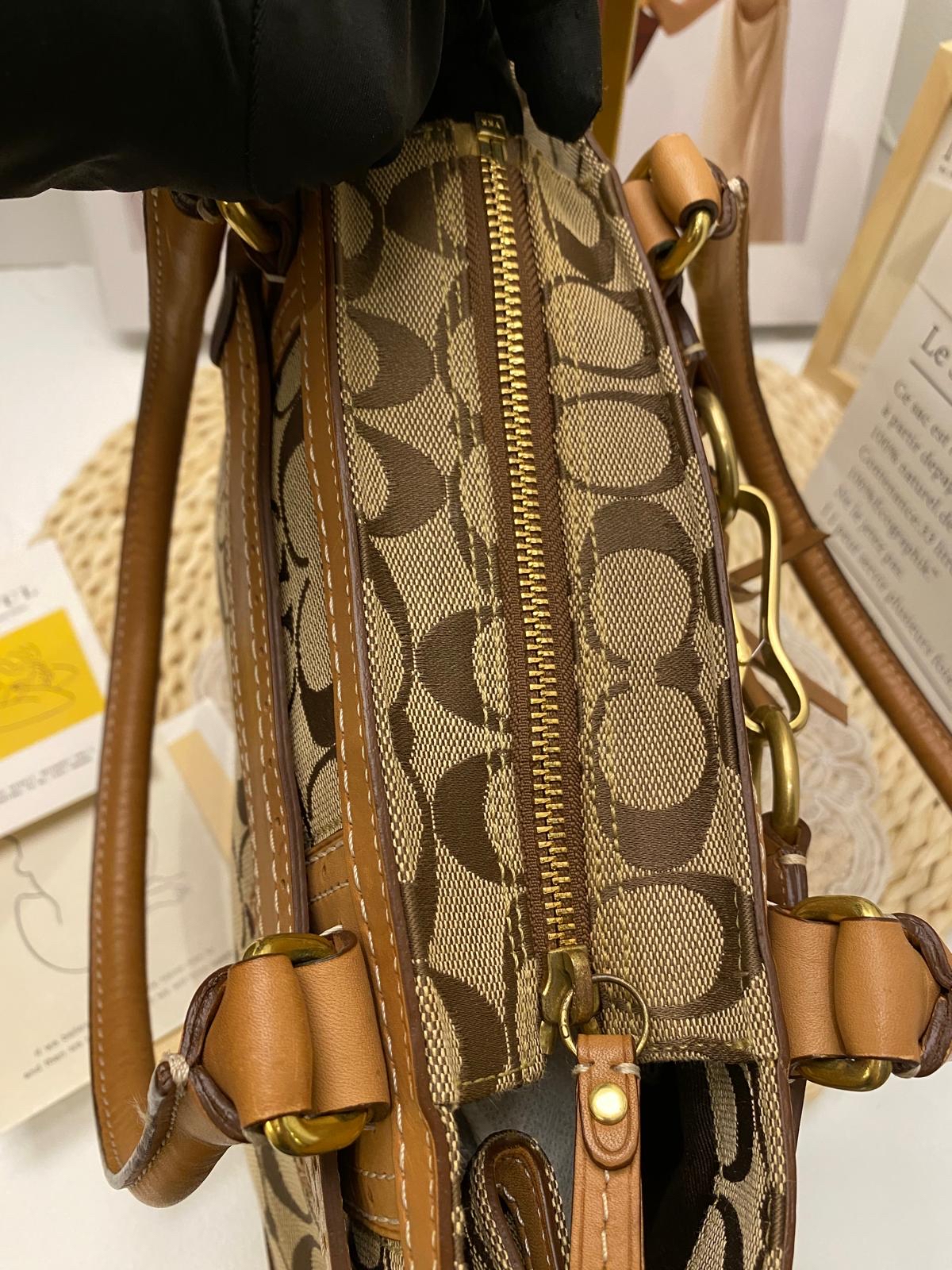 Coach Hamptons Signature Canvas Horsebit Tassel Handbag