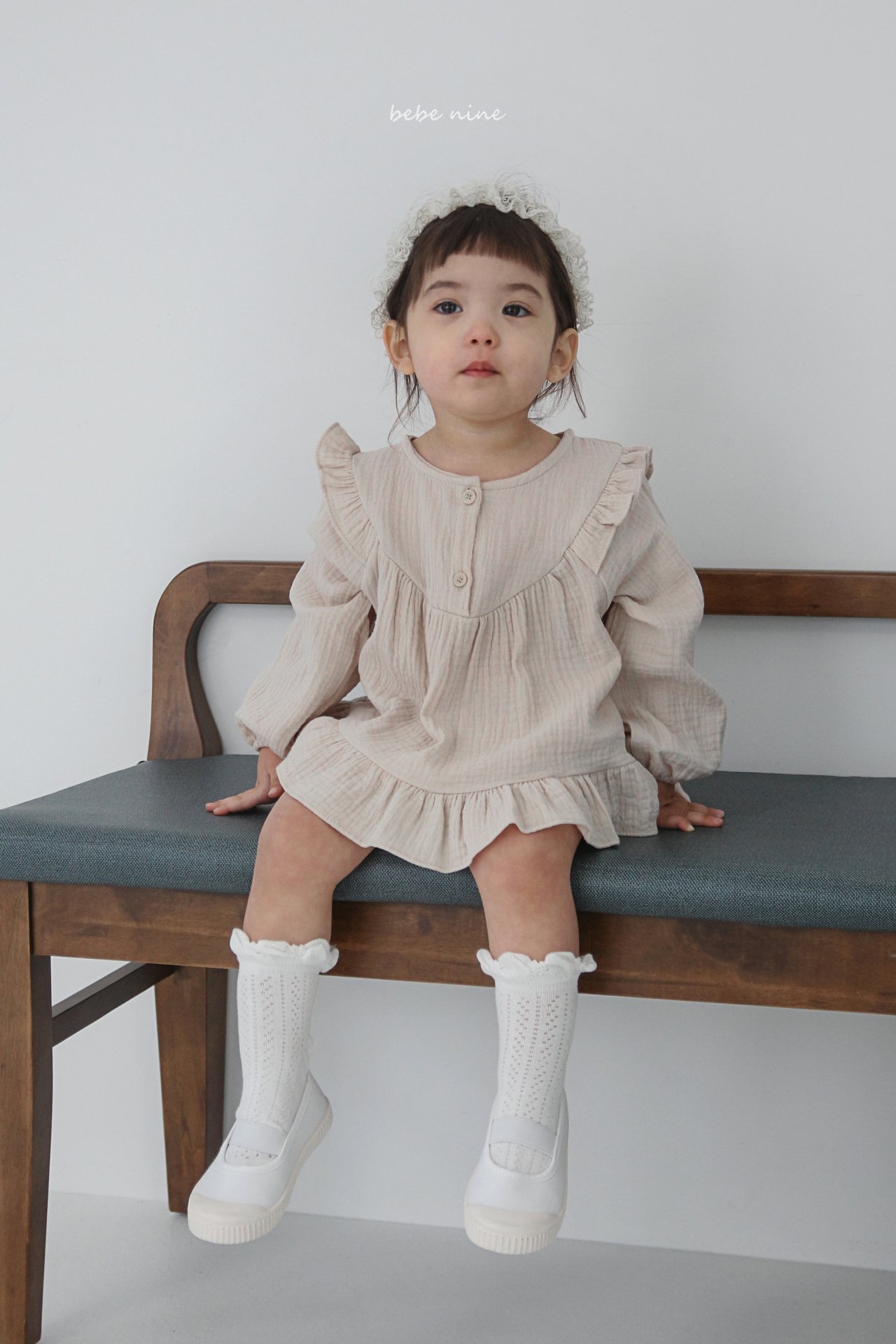 🌸預訂 韓國直送🌸🇰🇷Bebenine兩色荷葉花邊棉紗長袖上衣燈籠褲套裝