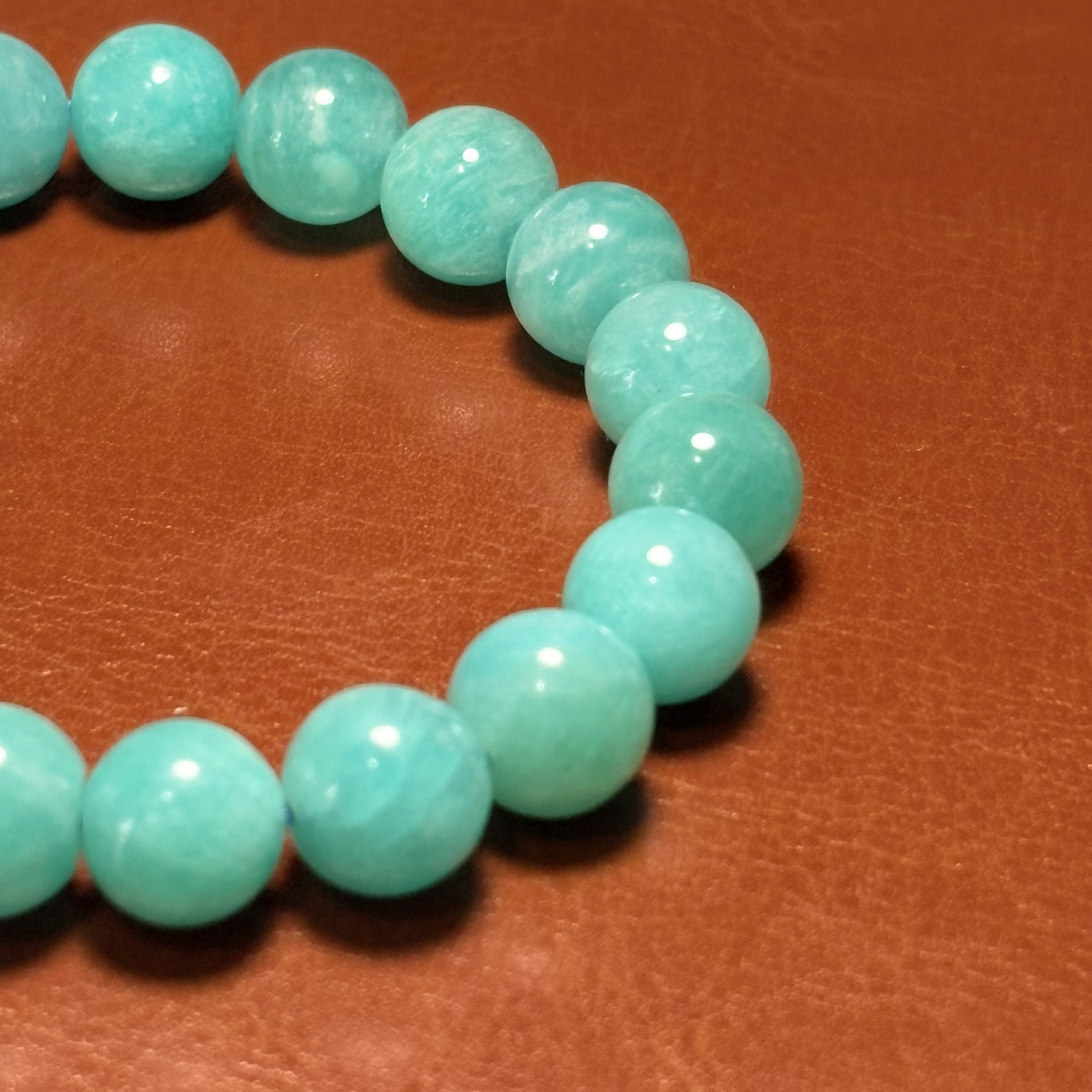 【好運】天然 天河石 手串 No.3046｜規格: 10.5mm珠/16cm內圈