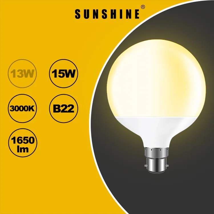 LGM-15E/15B/(E27/B22)15W LED黃/白光球膽