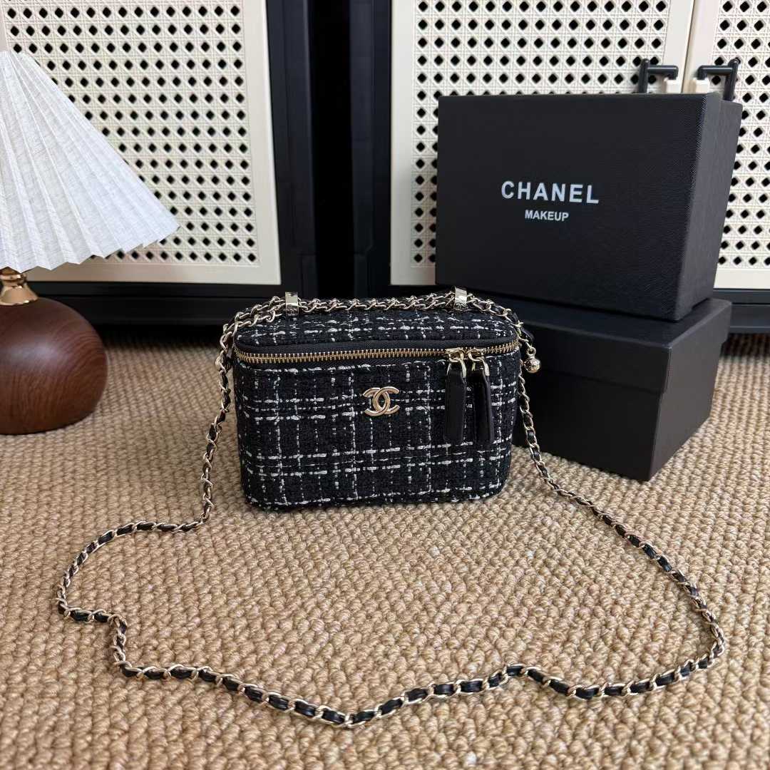 預訂 Chan**el VIP Gift 專櫃贈品粗花毛呢小香風盒子包 連禮盒 