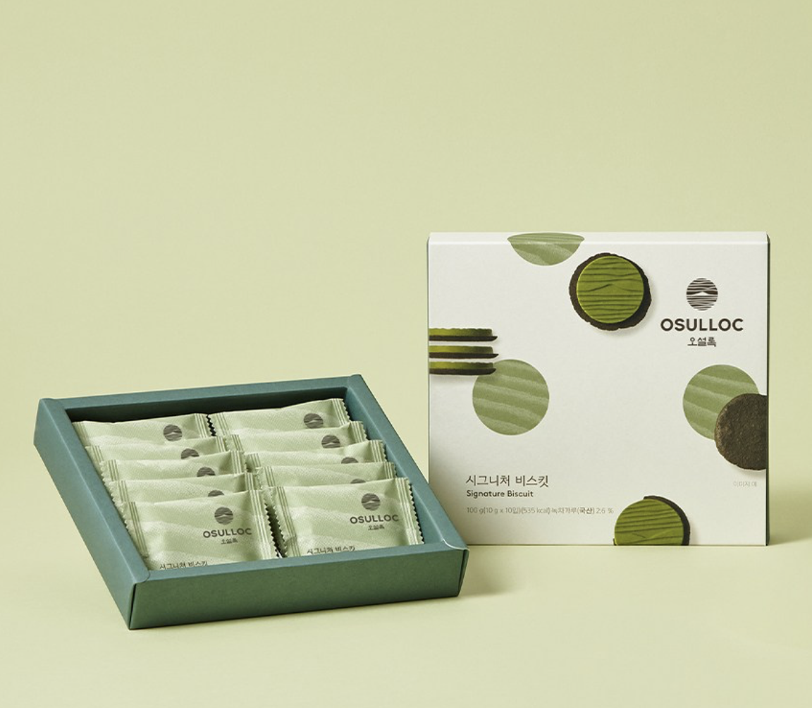 韓國 OSULLOC 特濃綠茶牛奶醬餅乾 100g/盒｜Green Tea Signature Biscuit