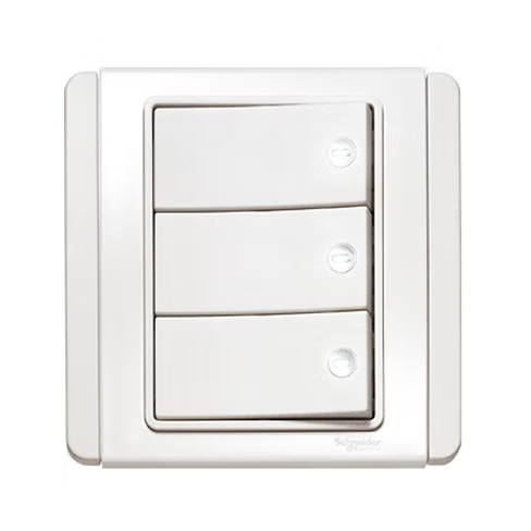 施耐德 NEO 凝白 3位雙控 帶指示燈 開關掣