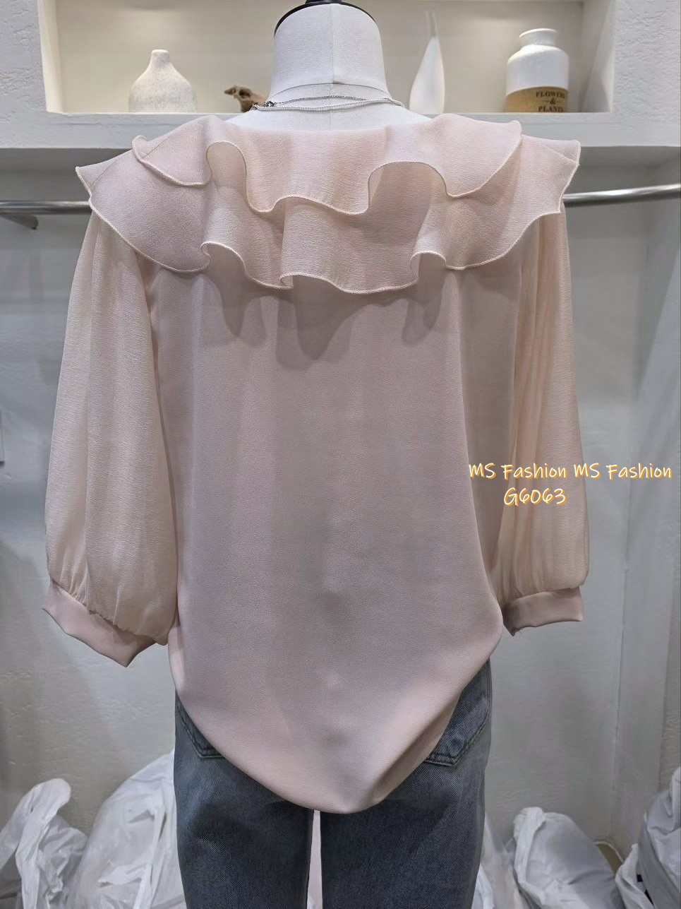 G6063 韓國🇰🇷靚料雙層ruffle top