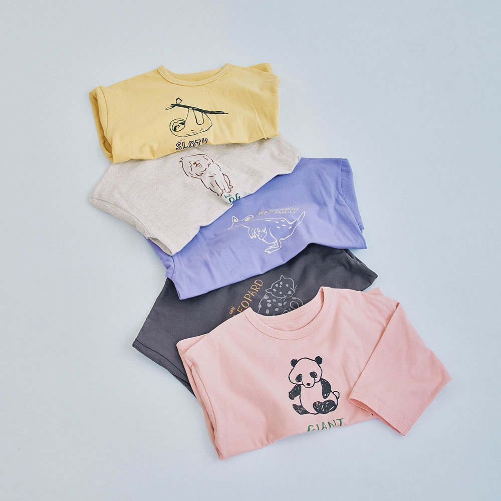 🆕【⭐訂購⭐】  🇯🇵日本直送 🌀輕鬆插圖風格 七分袖Tee(一套5件) 🌀 [PLBA-0026][260303]