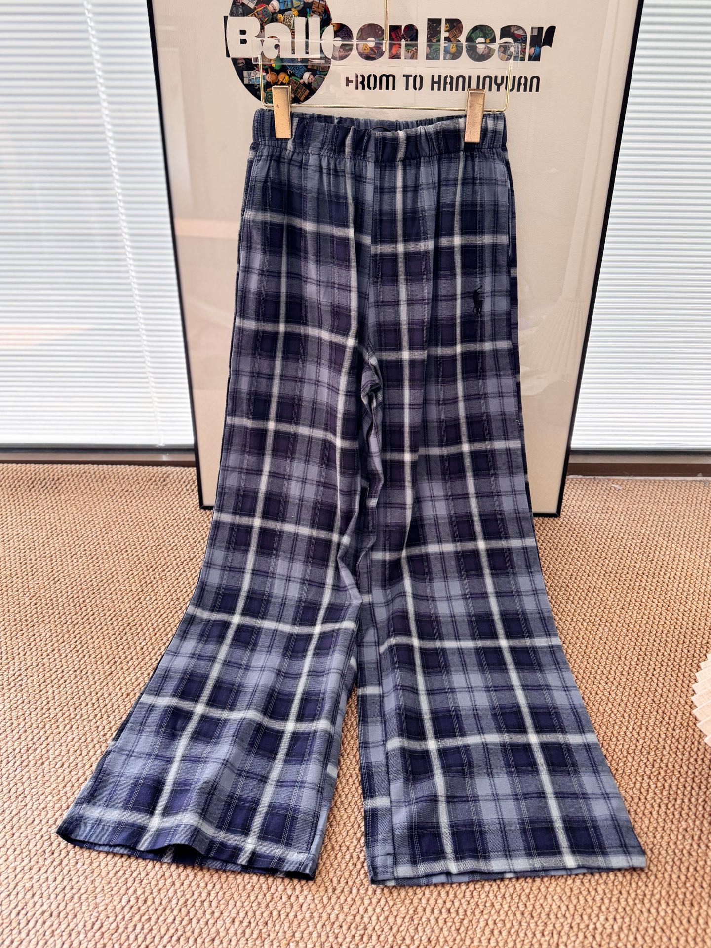Polo Ralph Lauren 刺繡標誌格仔闊腿長褲