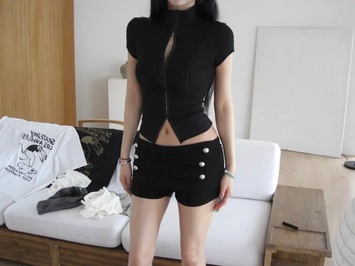 Mock Neck Slim-Fit Top