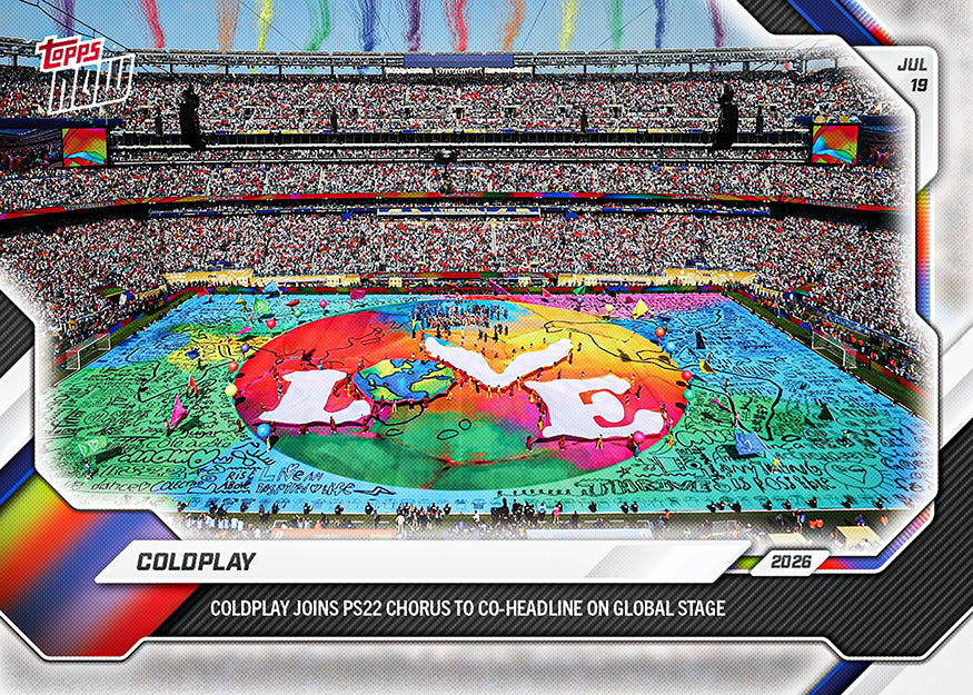Coldplay - 2026 Topps NOW #CP01 World Cup Half-time Show 紀念卡【團購】