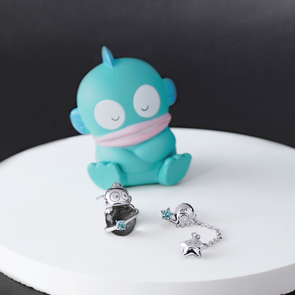 📦訂購 台灣限定 三麗鷗SanrioＸSTORY 故事銀飾 Hangyodon 星球系列 水怪 晶鑽造型耳環