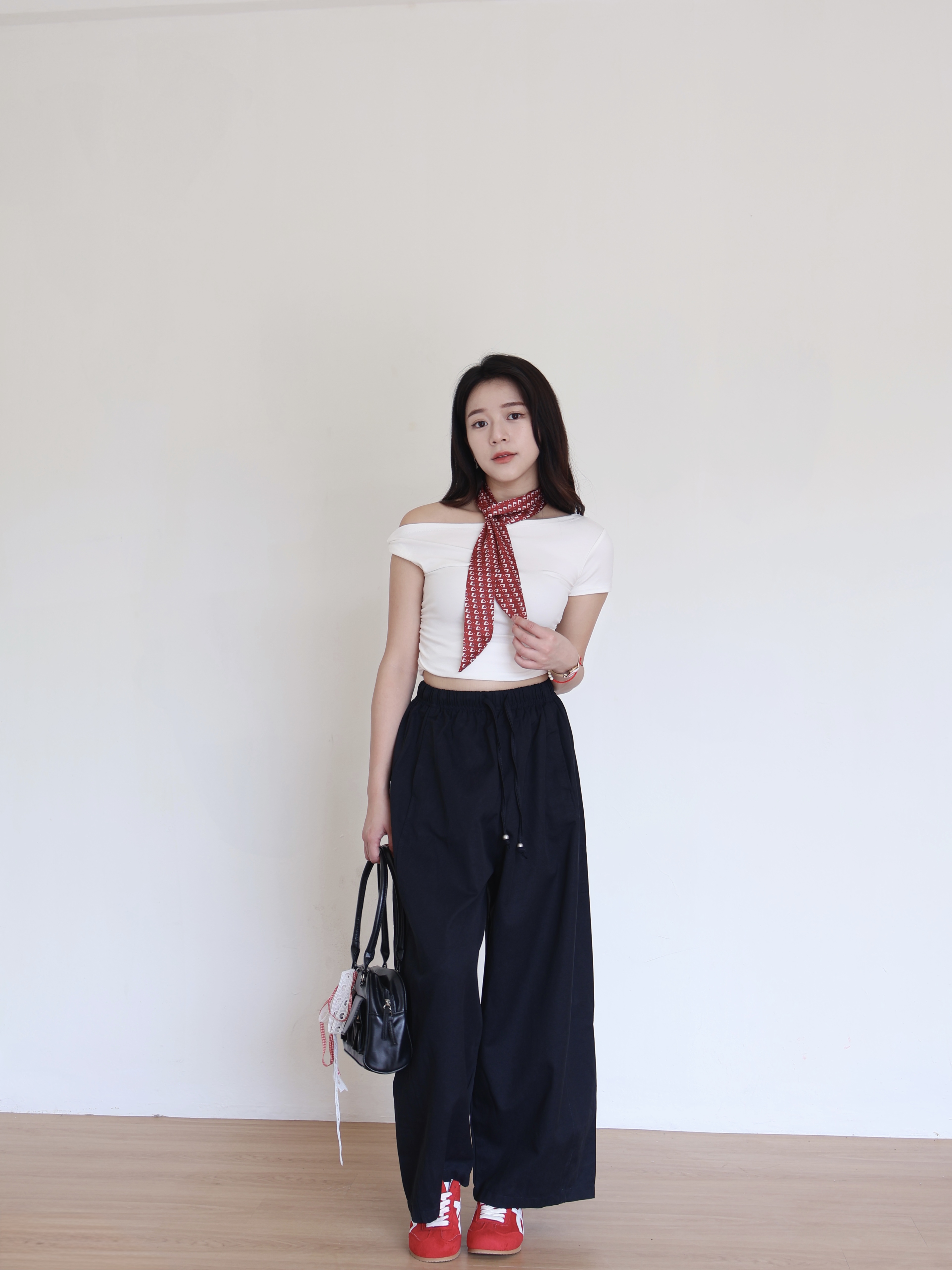 Vintage Red Silk Scarf