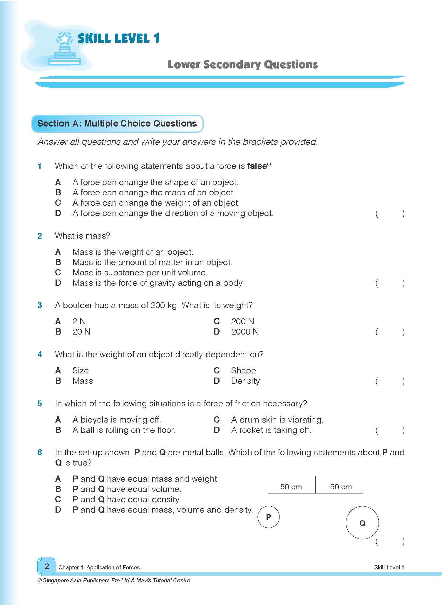 Secondary 2 Science Topical Course Assessment for G3 and IP