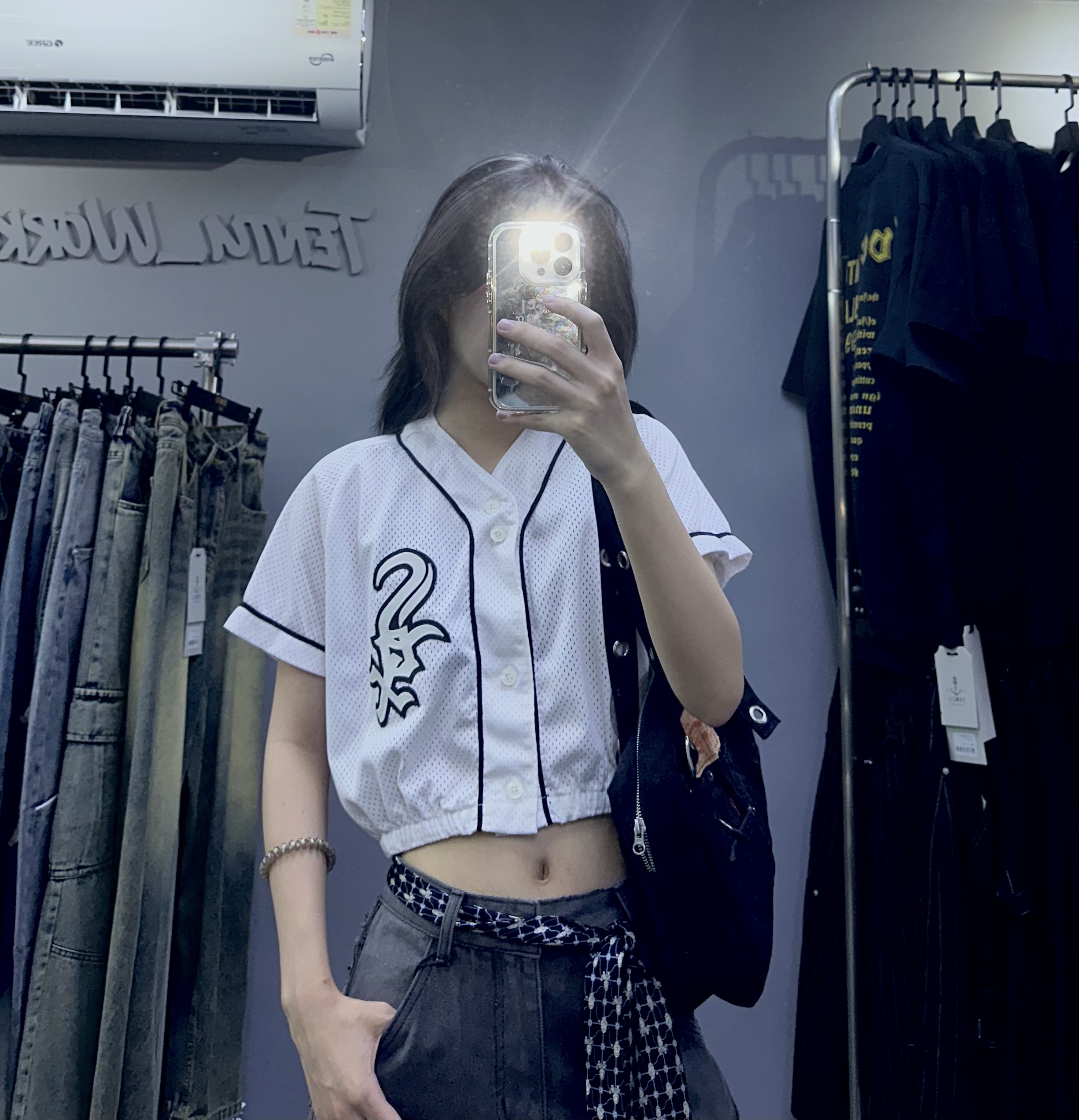 Remake Baseball Crop Top -白色