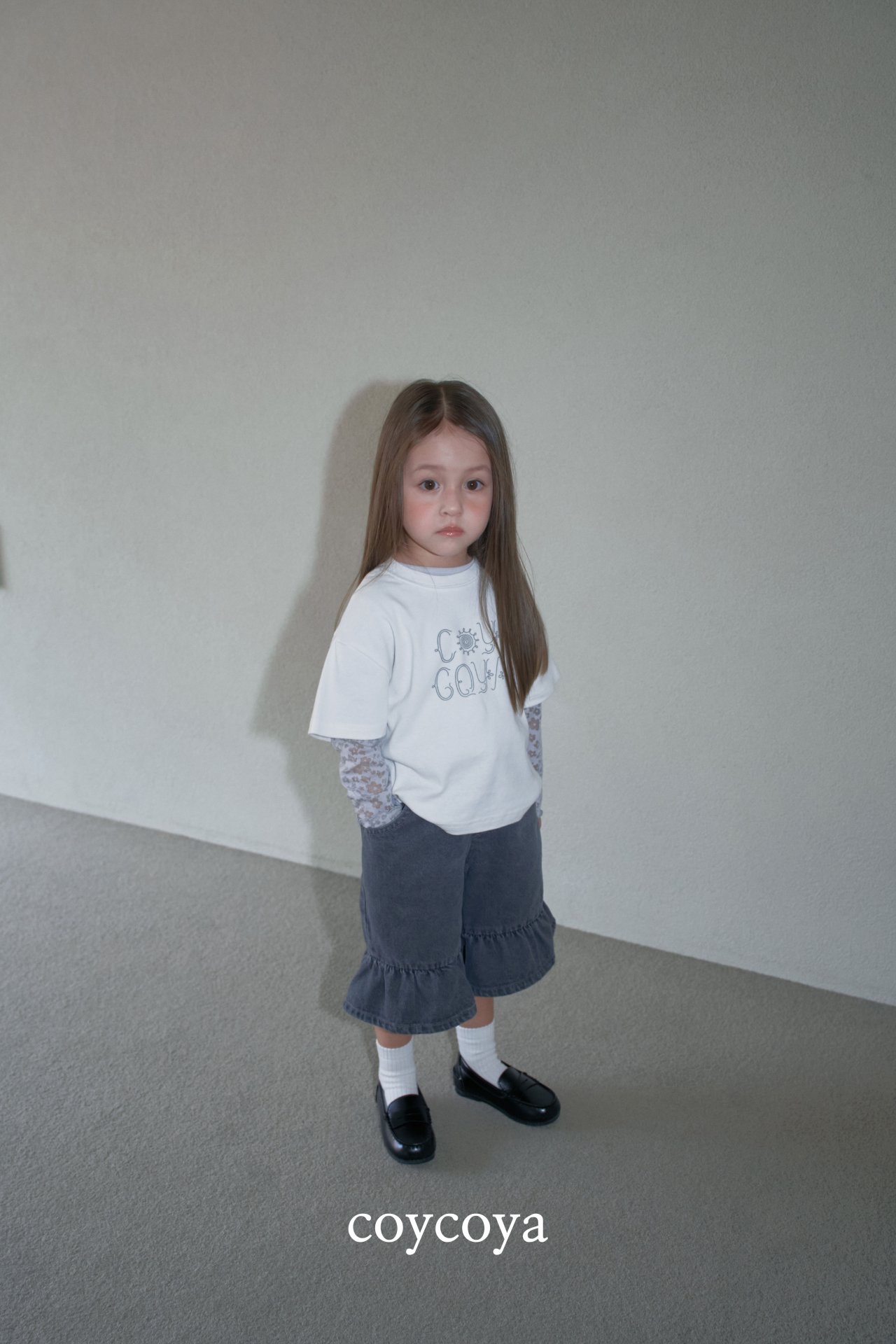 🌸預訂 韓國直送🌸🇰🇷COYCOYA兩色荷葉邊寬鬆牛仔褲