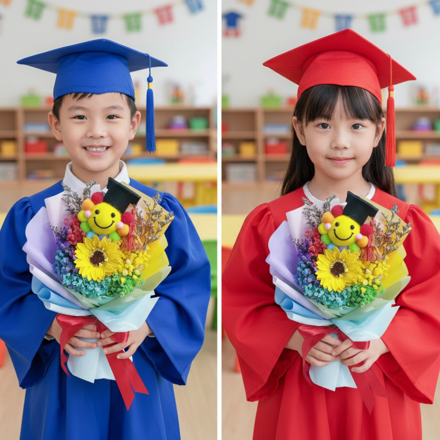  👉🏻乾👈🏻丨全港首創彩虹花束丨笑哈哈畢業花束丨彩虹笑哈哈丨彩虹畢業花束丨棉花花束丨乾花花束丨中花束丨打卡花束丨小學畢業花束丨中學畢業花束丨幼稚園畢業花束丨創意花束丨