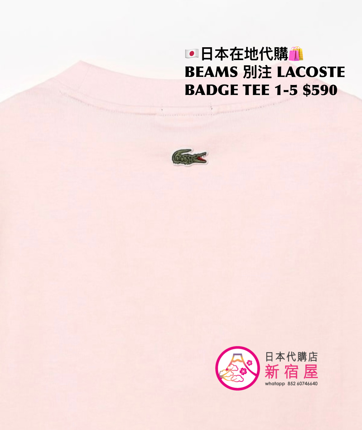 BEAMS 別注 LACOSTE BADGE T-SHIRT
