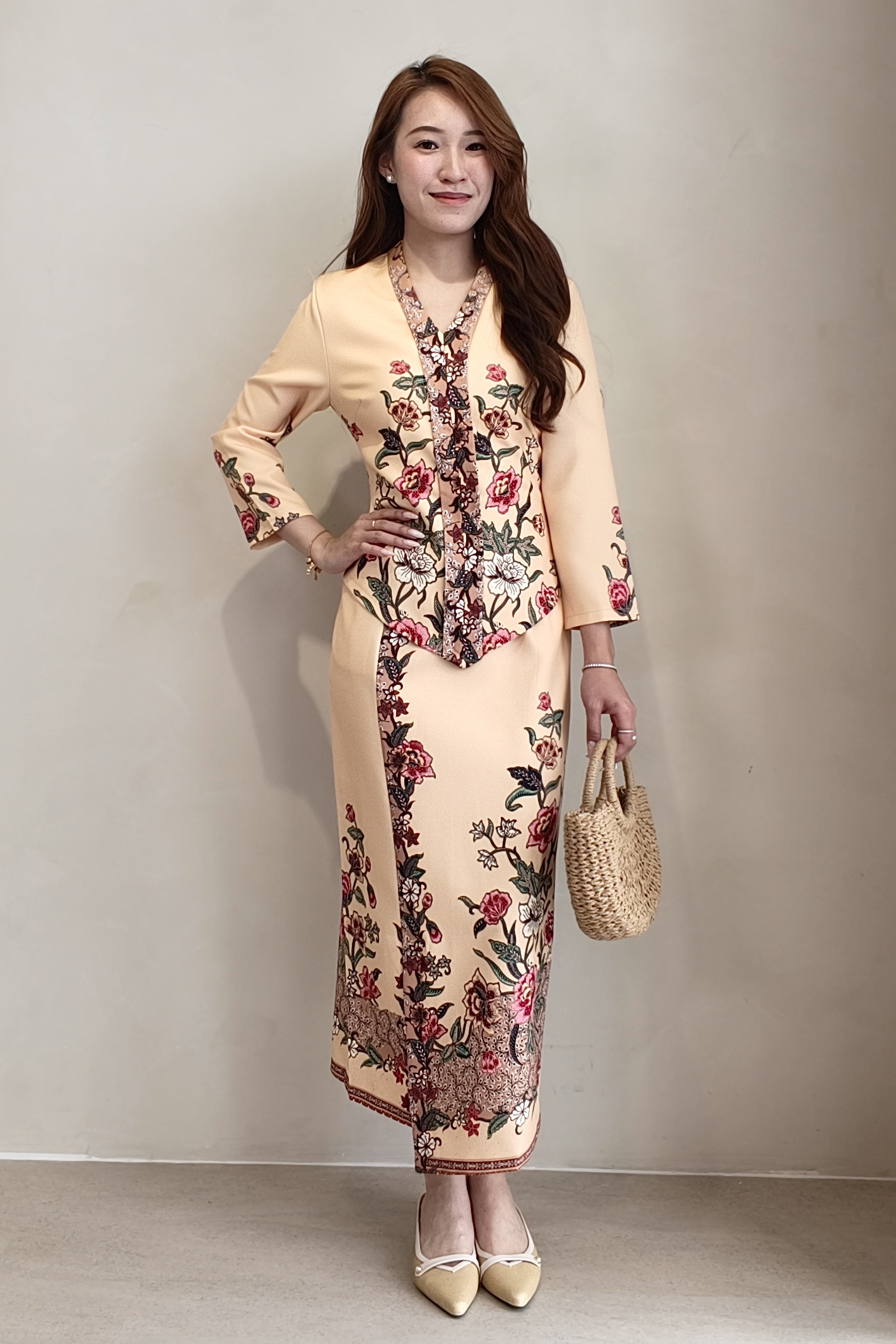 13103 Heritage Floral Kebaya Maxi Dress