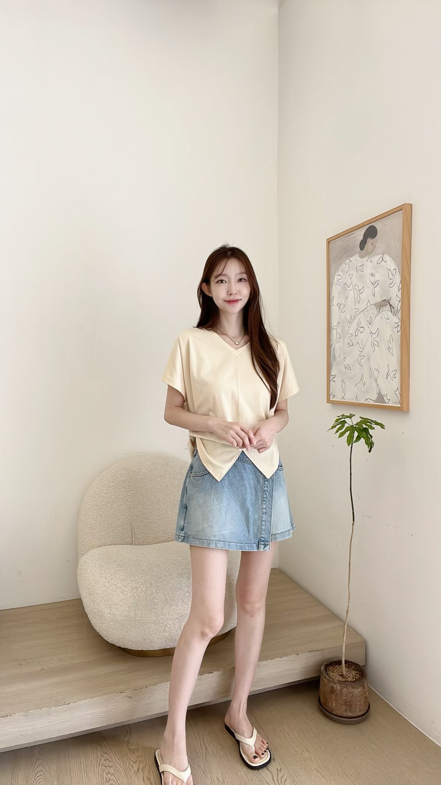 FV10_04 特別下擺V領TEE (4色)