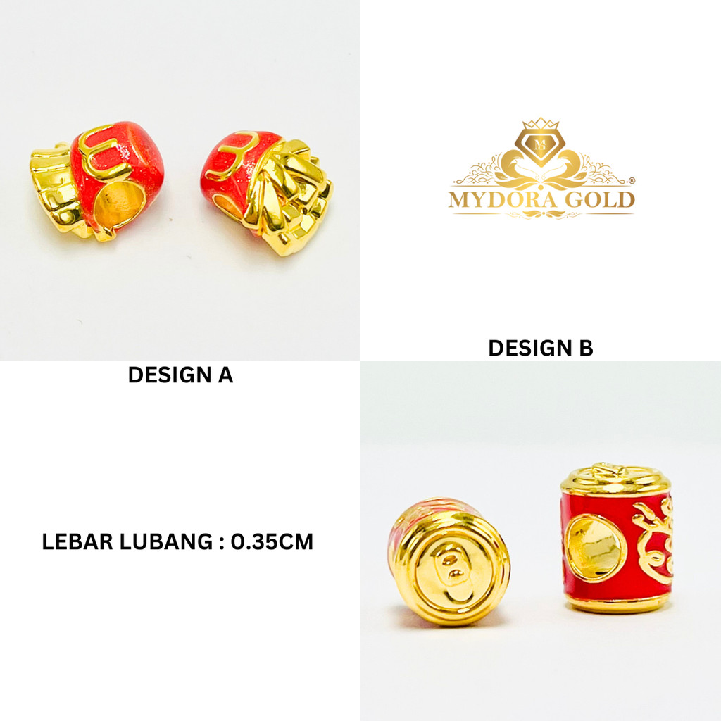 MYDORA Charm Bead Fast Food Enamel Series (5G) l EMAS 916/22K