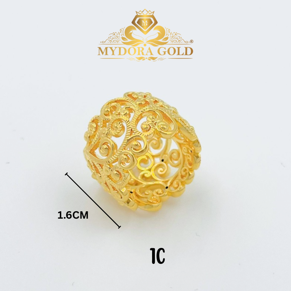 MYDORA Cincin Tiara Jawa Anggun Pahat (5G) l EMAS 916/22K