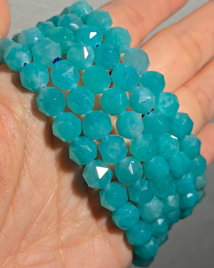Faceted amazonite bracelets - JW90
