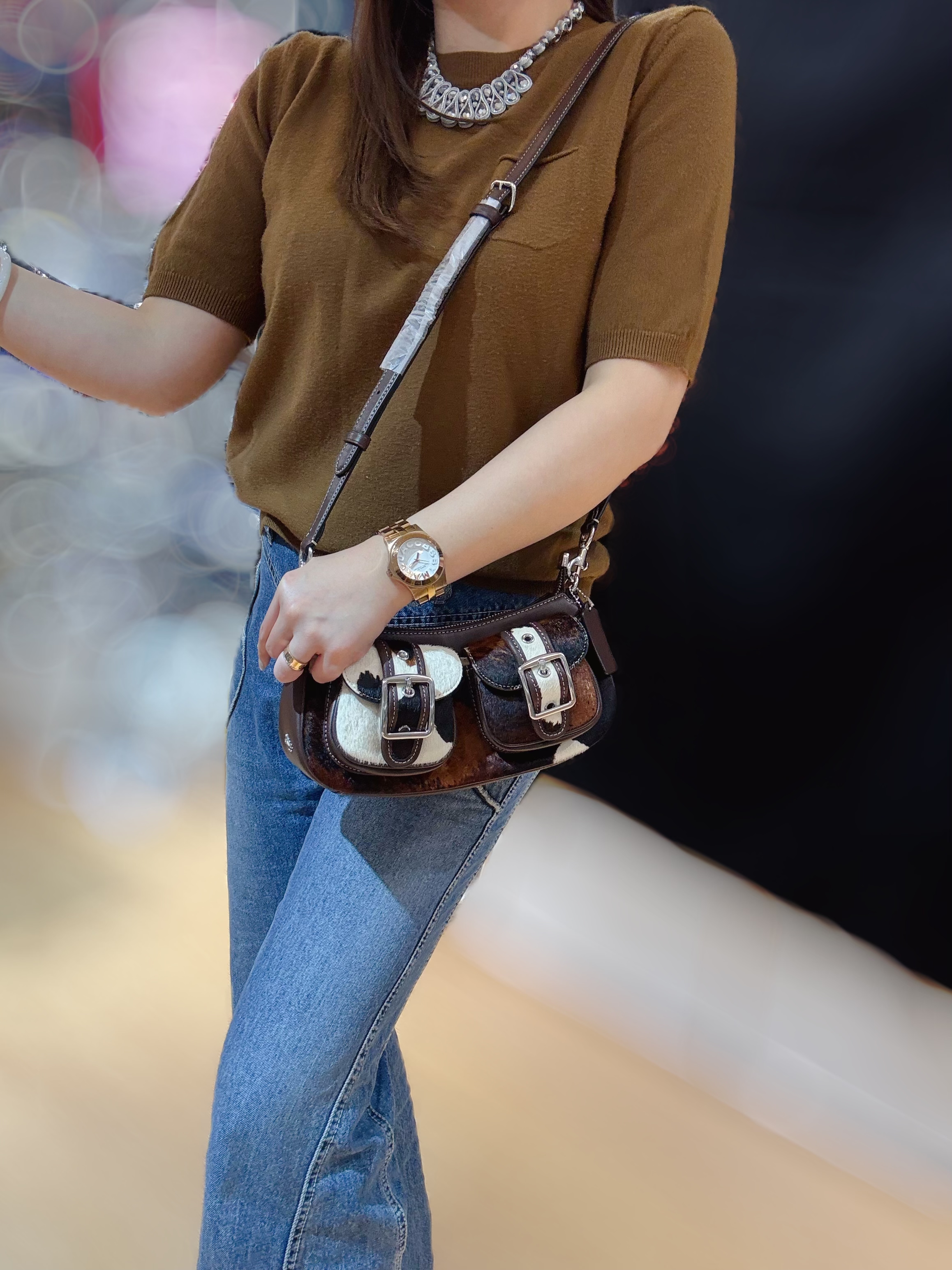 Coach Ashton bag cow print/haircalf