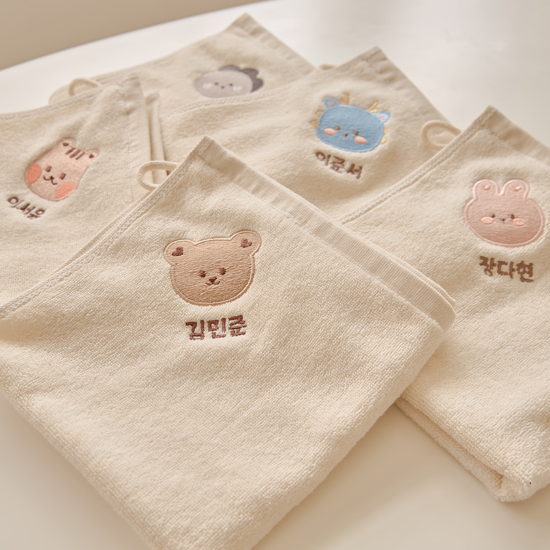 DOTTODOT 有機棉掛鉤毛巾 - 姓名訂製有機棉掛鉤毛巾