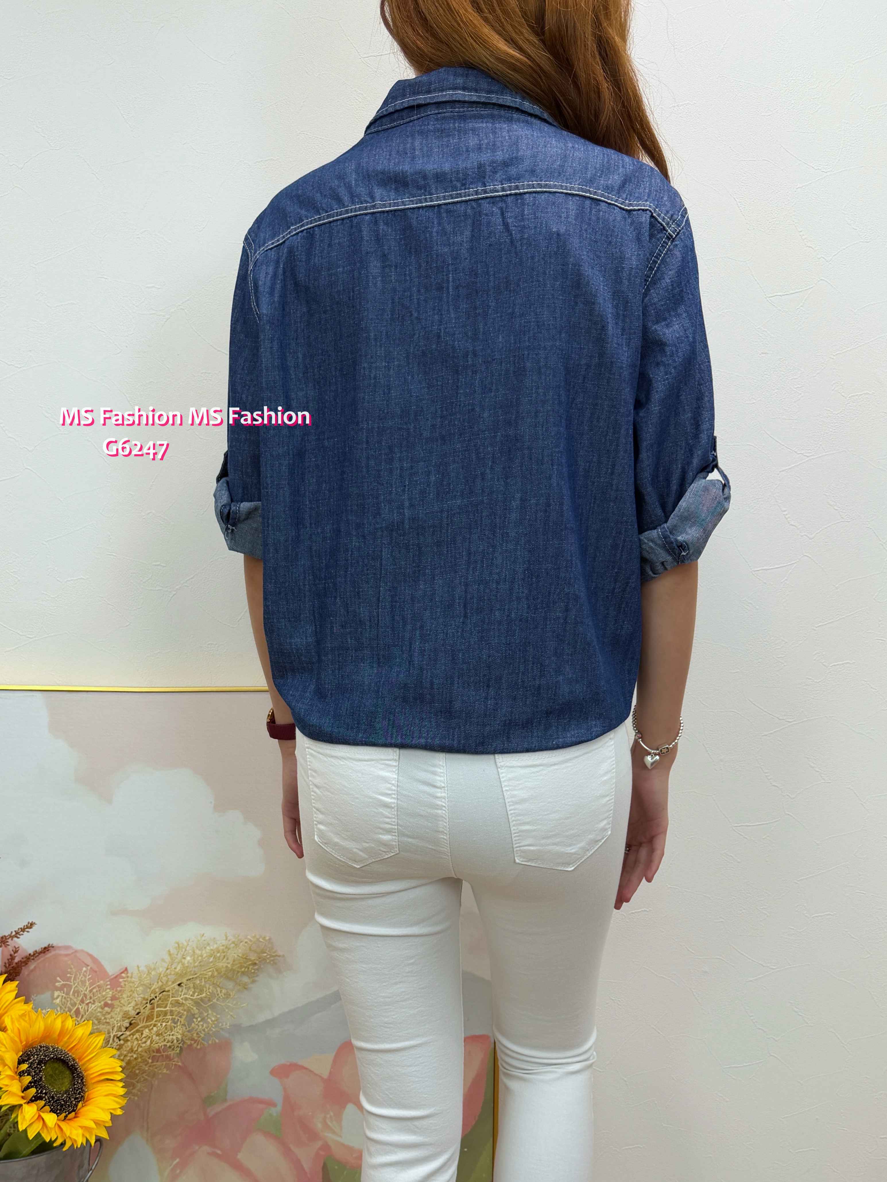 G6247 韓國🇰🇷中袖牛仔恤