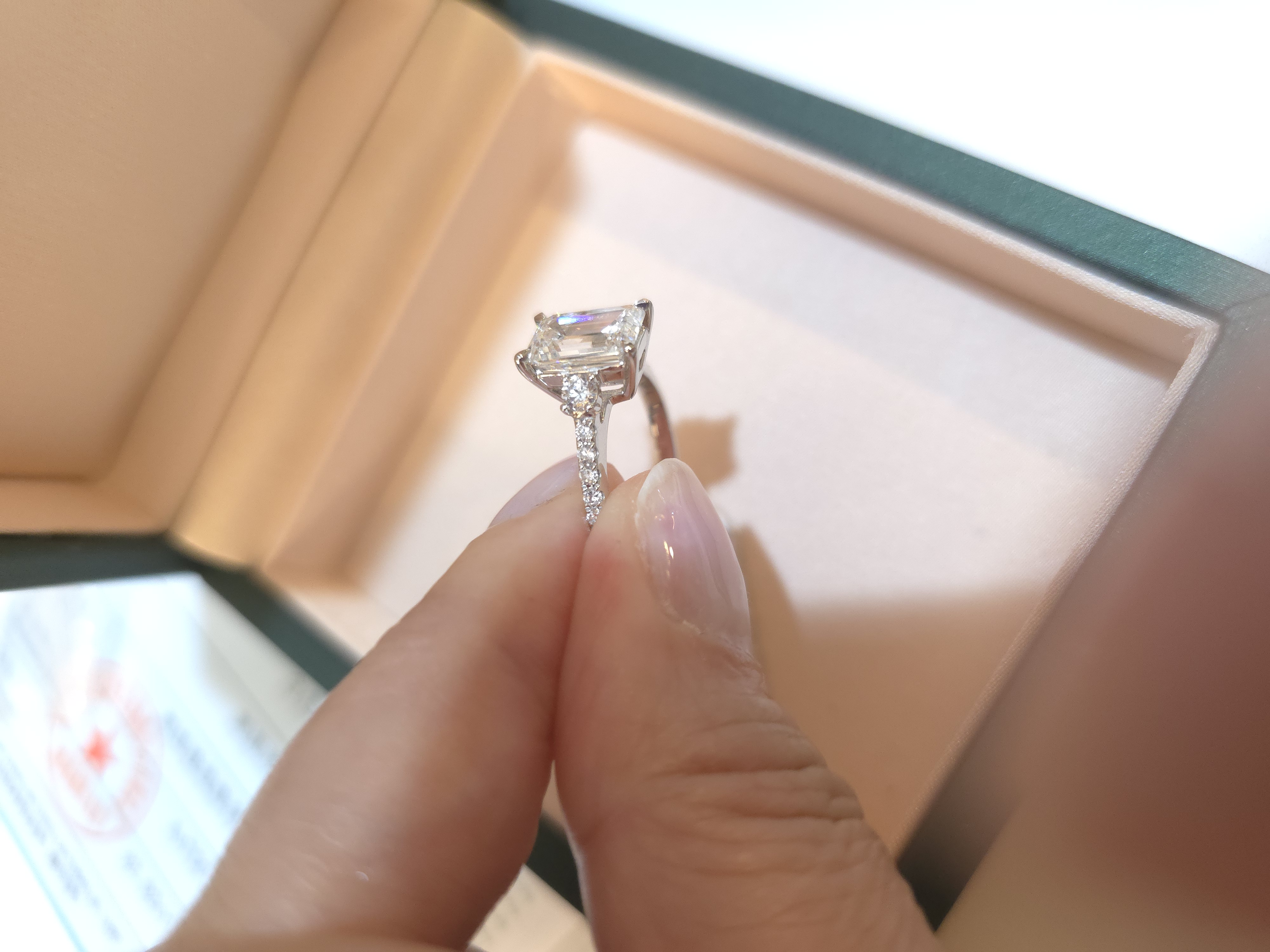 pt950培育鑽石戒指 D2.1 d0.344 G4.1g E VS1 S13