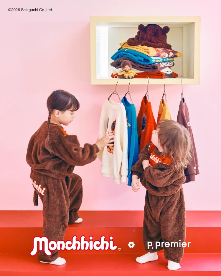 Monchhichi 蒙奇奇親子Hoodies 日本兒童 80-140cm 