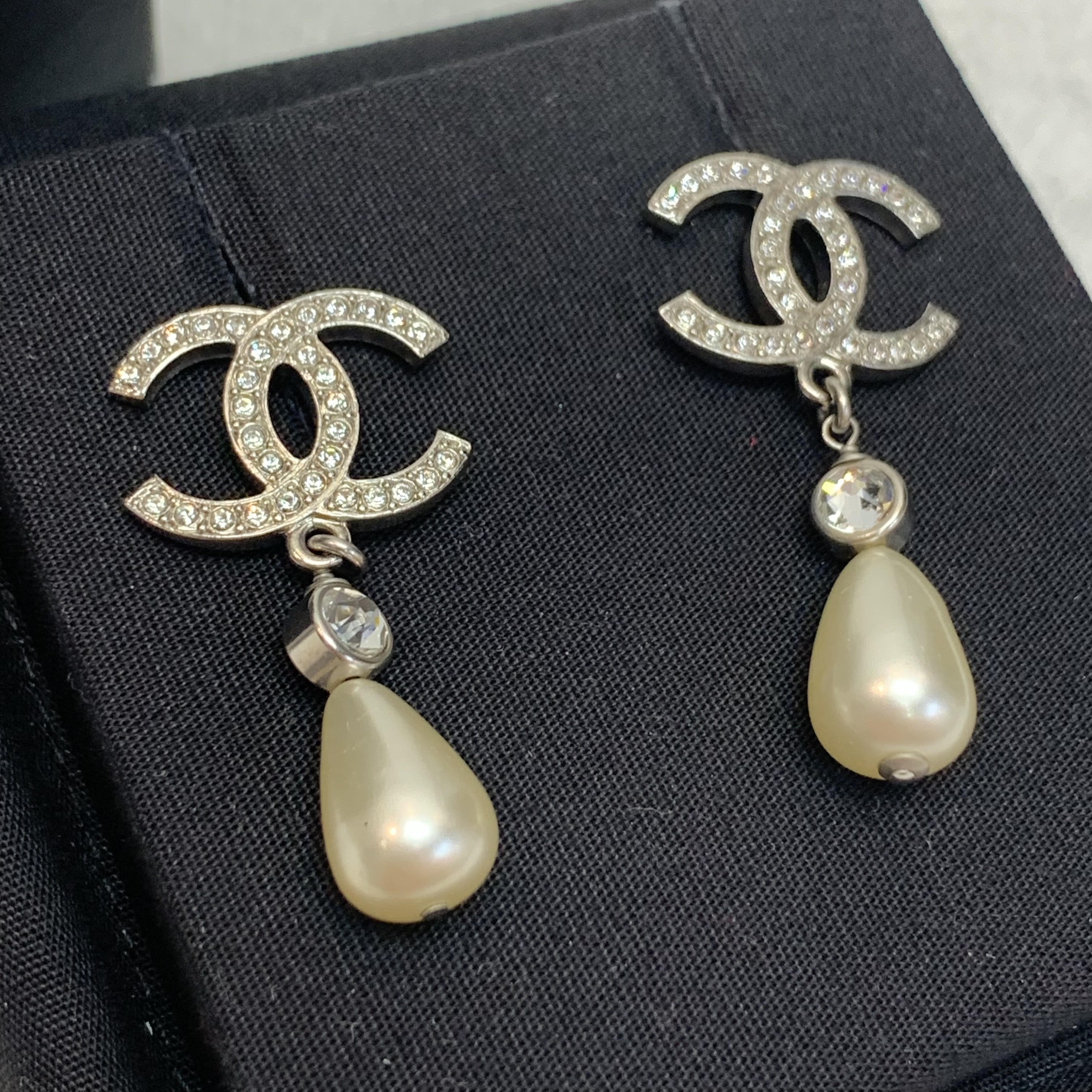 Full set Chanel經典耳環 Chanel閃鑽珍珠耳環 