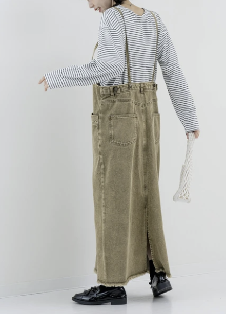 修長牛仔連身裙 - 2026 流行穿搭  牛仔連身裙 時尚穿搭 四季皆宜 成人休閒 日常穿搭 易於配搭 日本直送   #JP-I-260020