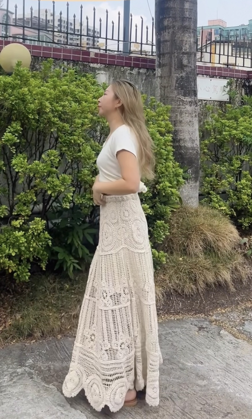 通花全橡根半截裙