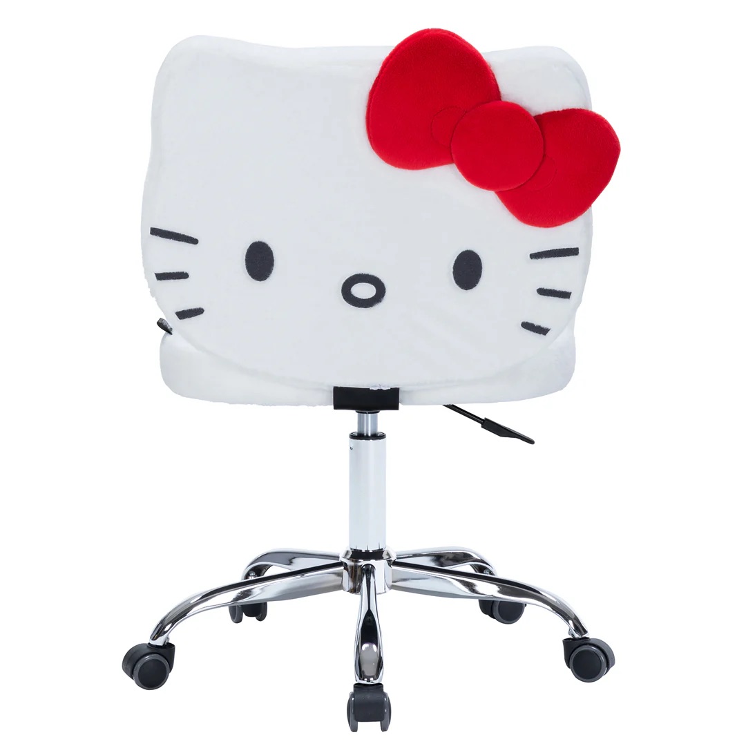 📦訂購 美國代購 Impressions Vanity Sanrio Hello Kitty Teddy Fur Swivel Vanity Chair旋轉式辦公桌椅 化妝椅