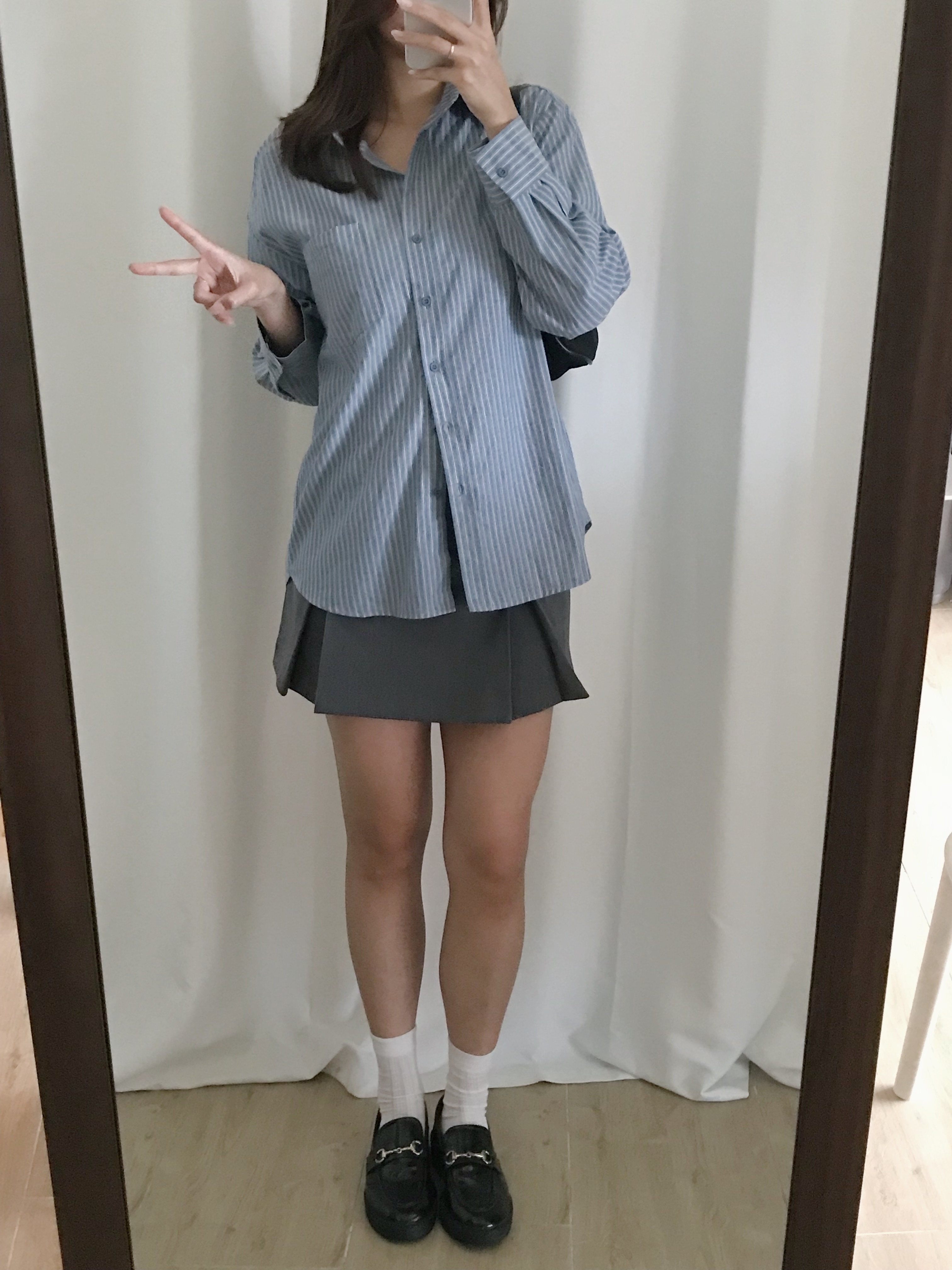 慵懶直條紋襯衫(兩色入)