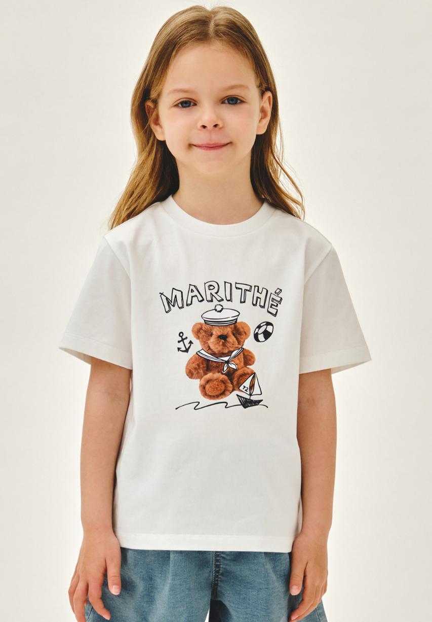 Ⓜ️ fg kids款 bear regan tee 折扣優惠 白/oatmeal / navy Size 100-150