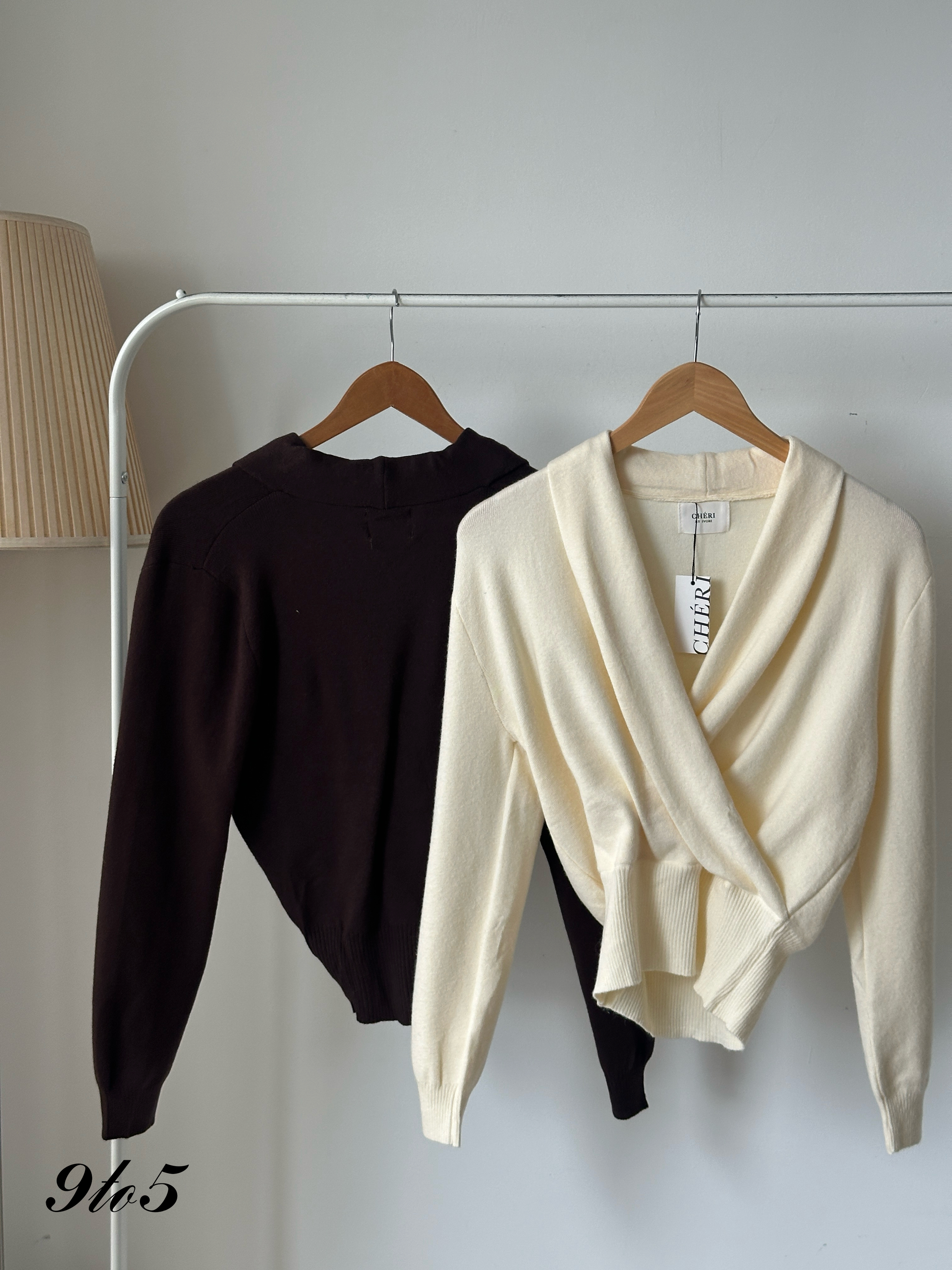 T4022 V-Neck Knit Wrap Top - 4 Colors