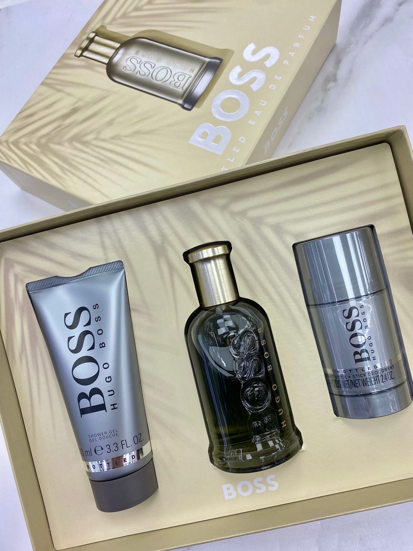 Hugo Boss Bottled Eau de Parfum Gift Set 自信男士淡香精3件套（100ml EDP + 100ml 沐浴啫喱 + 香體膏70g）
