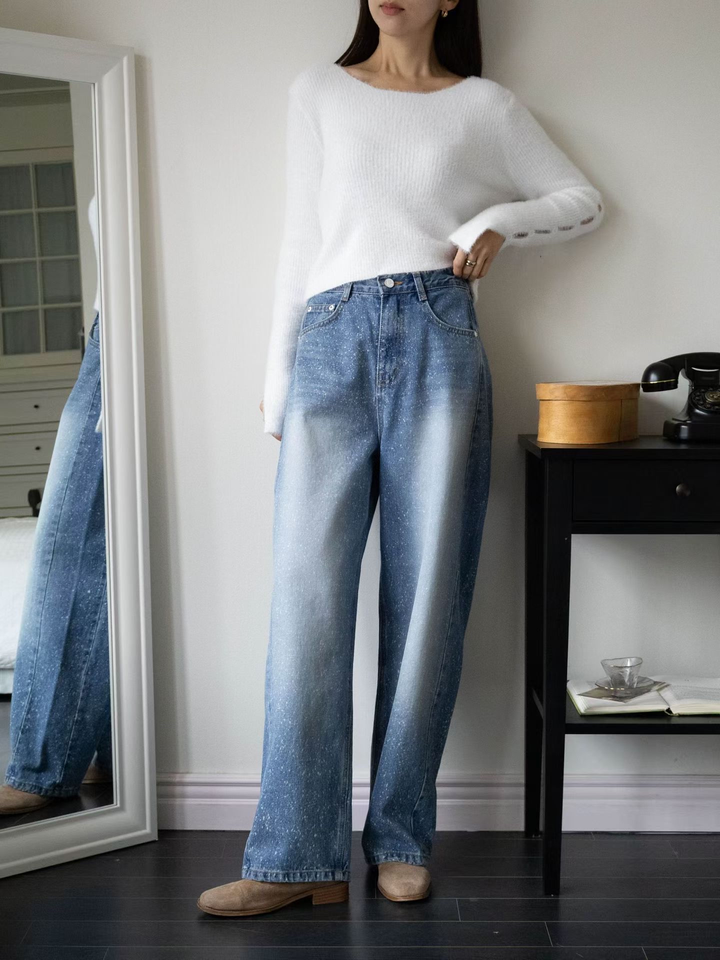 潑墨洗水牛仔褲