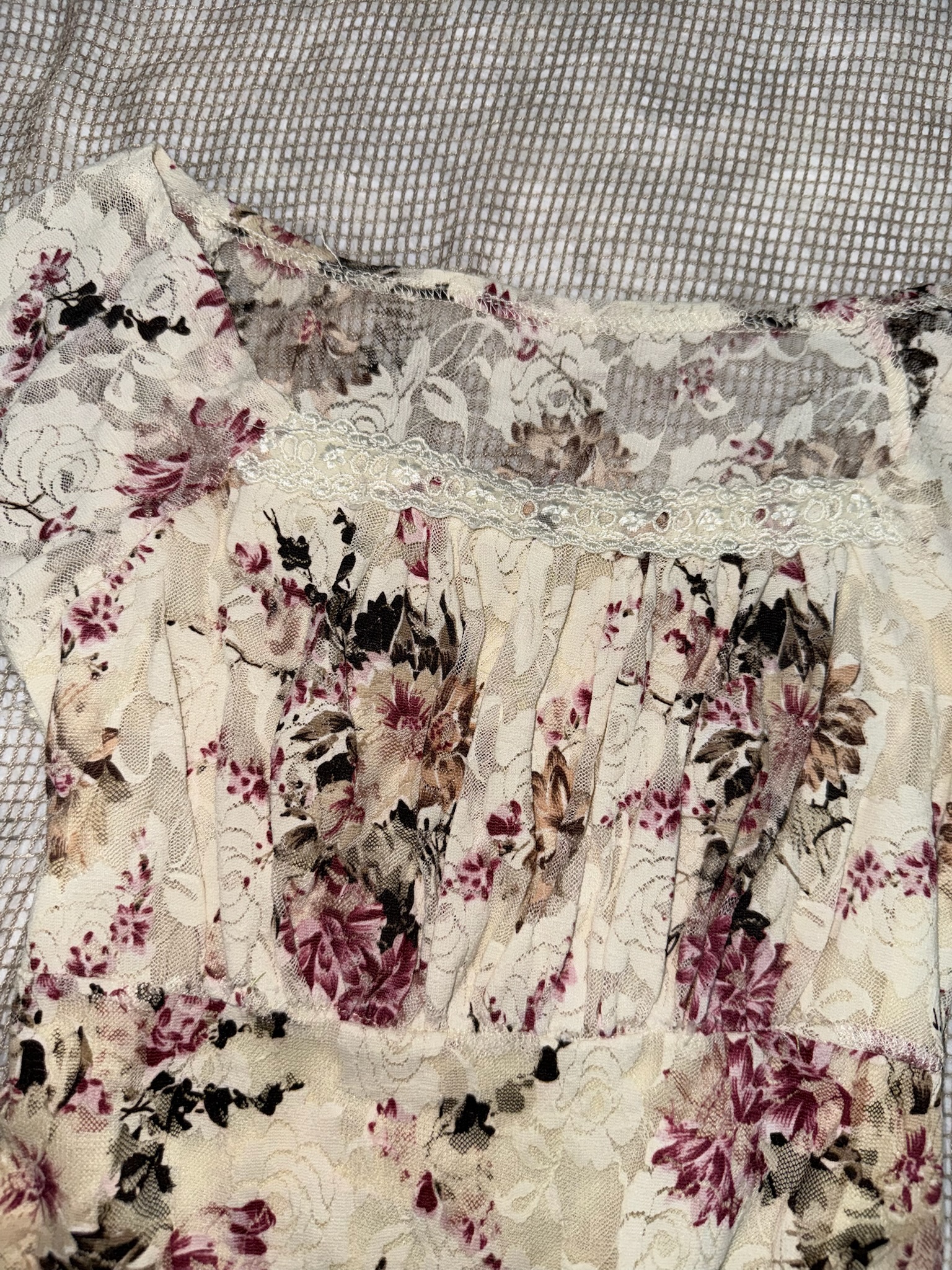Antique Floral Lace Milkmaid Blouse