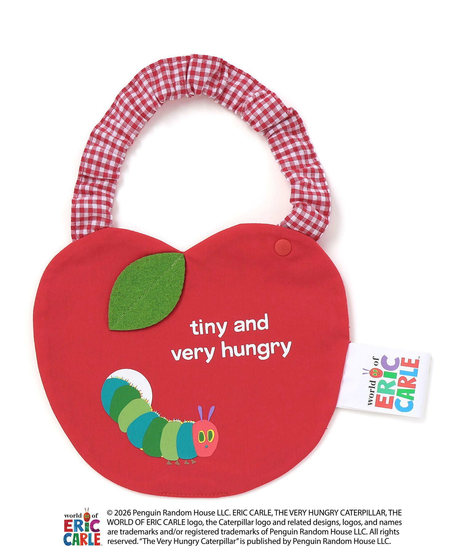 🇯🇵預訂 日本直送🇯🇵好餓的毛毛蟲兩色純色格紋蘋果造型圍兜