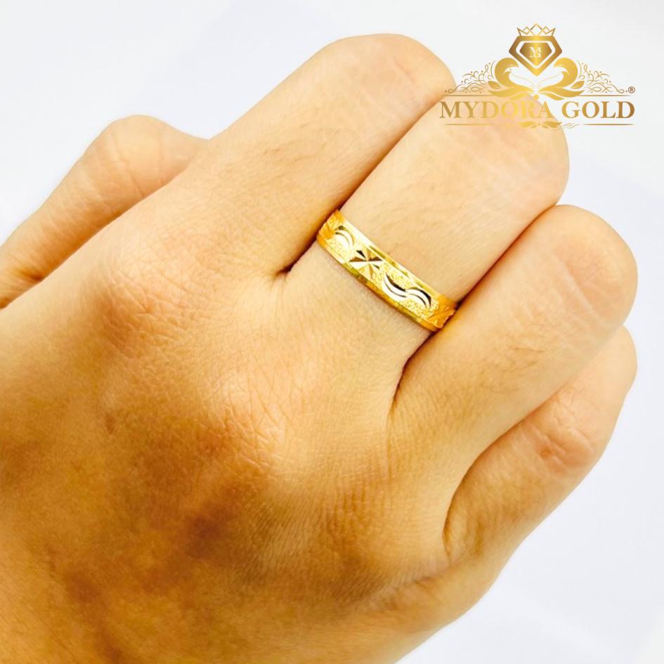 MYDORA Cincin Belah Rotan Pahat Pasir l EMAS 916/22K